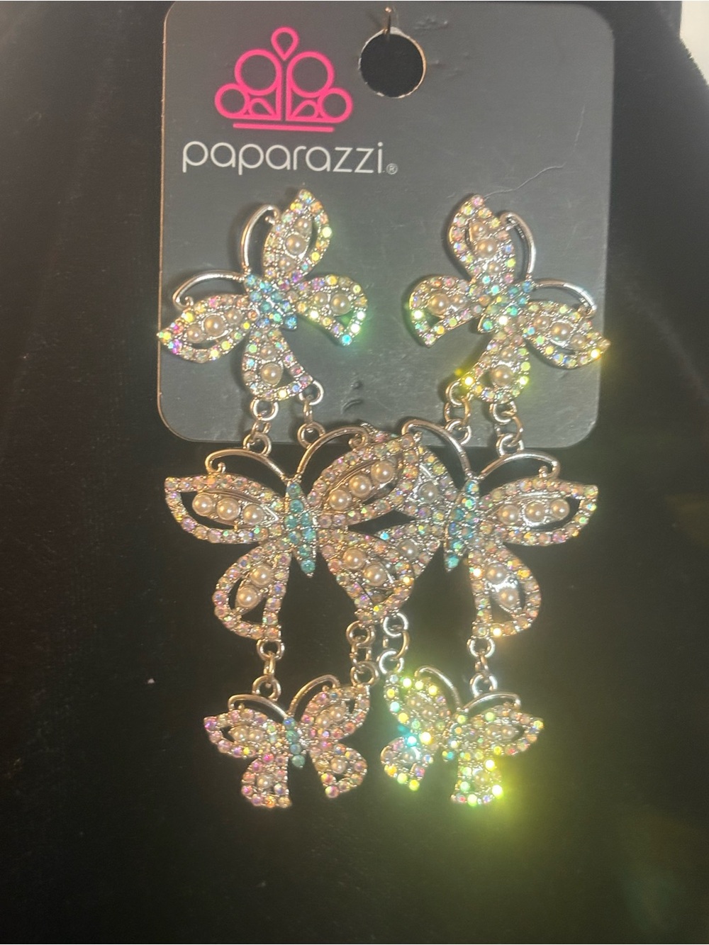 paparazzi Multicolor Crystal Butterfly Dangle Earrings